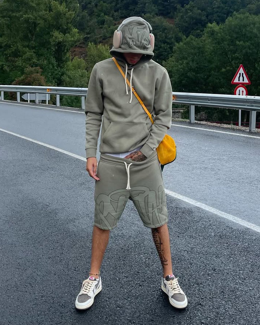 hoodie and shorts